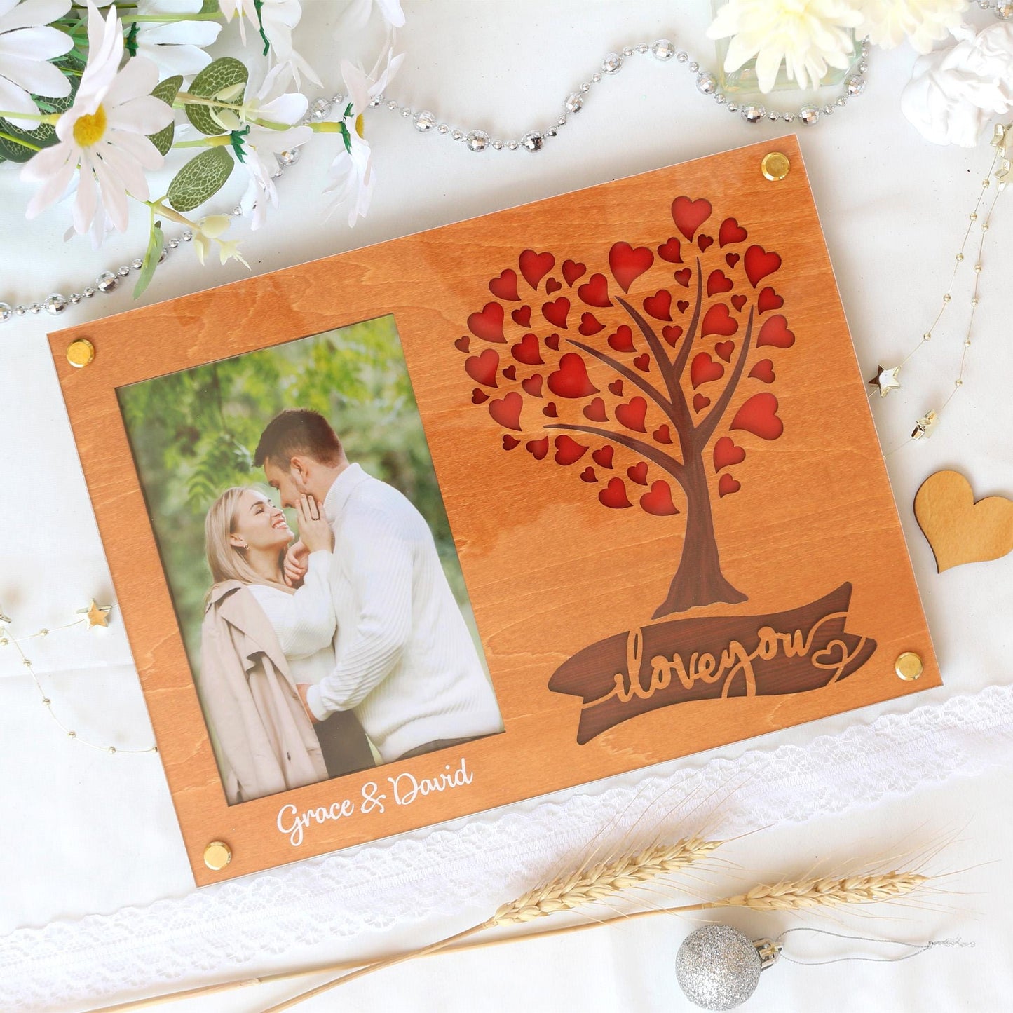 Picture Frame Personalized Photo Frame Unique Gift for Anniversary, Wedding Decor, Valentines Day Gifts