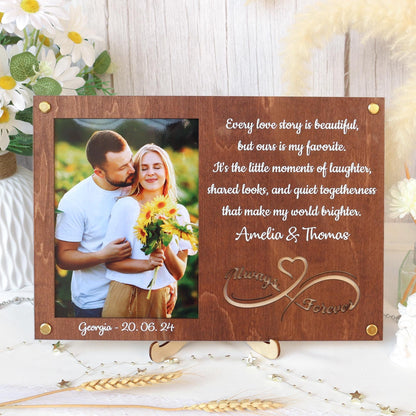 Personalized Picture Frame Custom Photo Frame With Your Favorite Quote or Message Unique Gift for Anniversary, Wedding Decor, Valentines Day