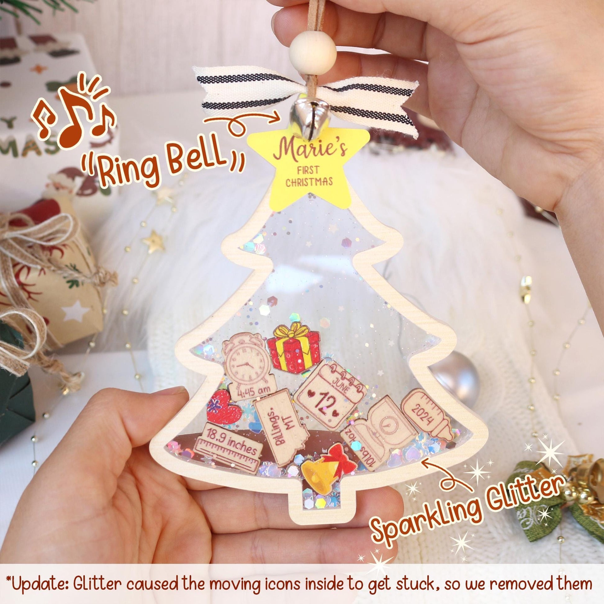 Personalized  Baby's First Christmas Ornament, Baby 1st Christmas Ornament, Custom Newborn Gift, Shake Babies Ornament, Baby Keepsake