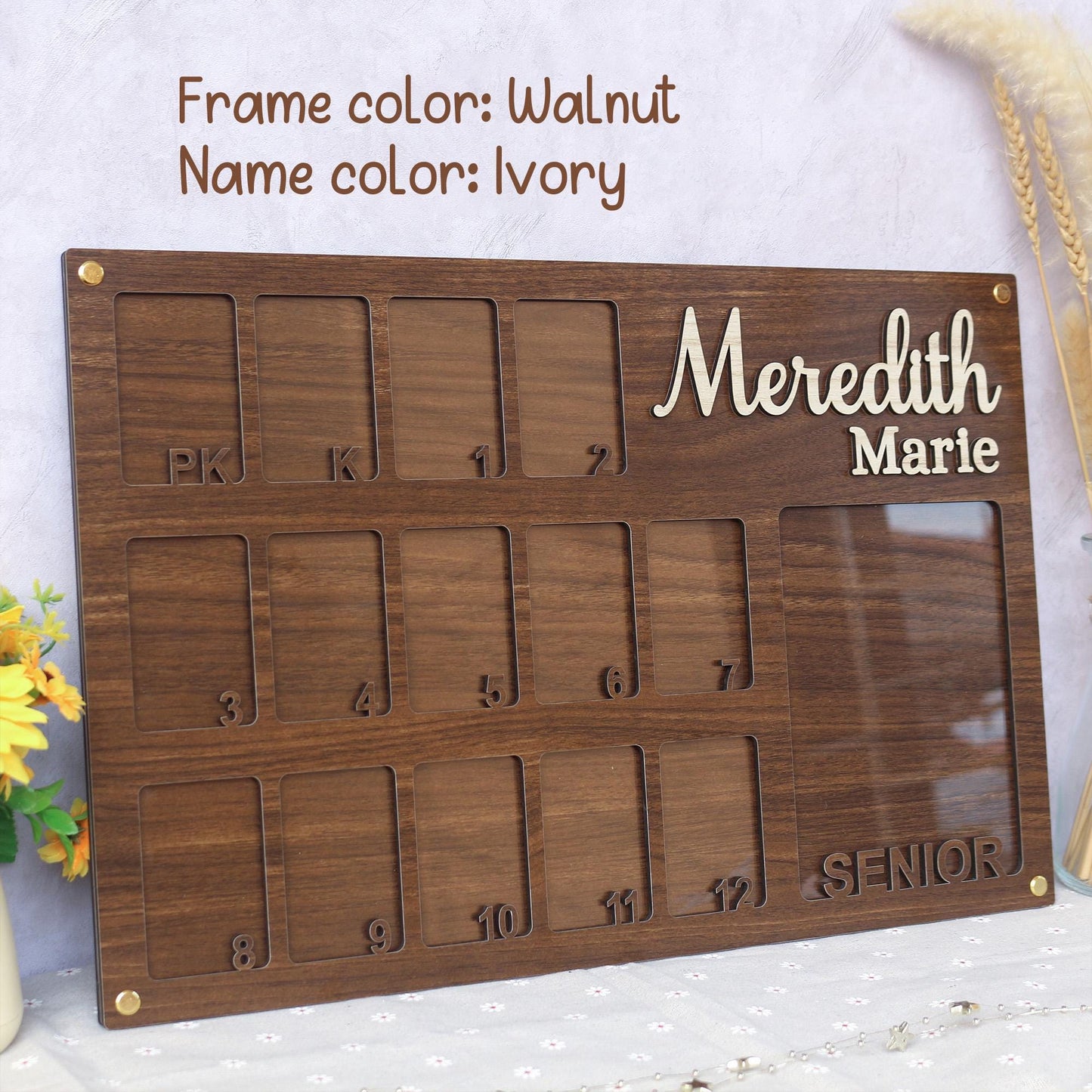 School Picture Frame, PreK to Senior School Years Photo Frame, Personalized Grade School Photo Frame, Graduation Frame, Senior Picture Gift