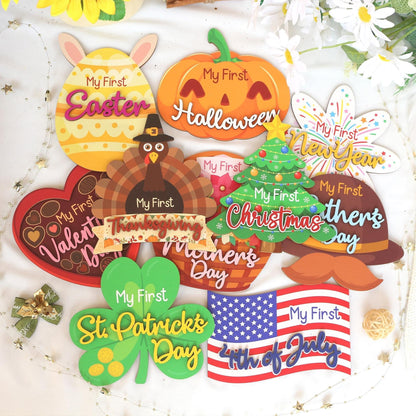 Baby Milestone Cards My First Holiday Milestones Baby Photo Props Baby Gift Baby Shower Gift Baby First Thanksgiving Day First Christmas Day