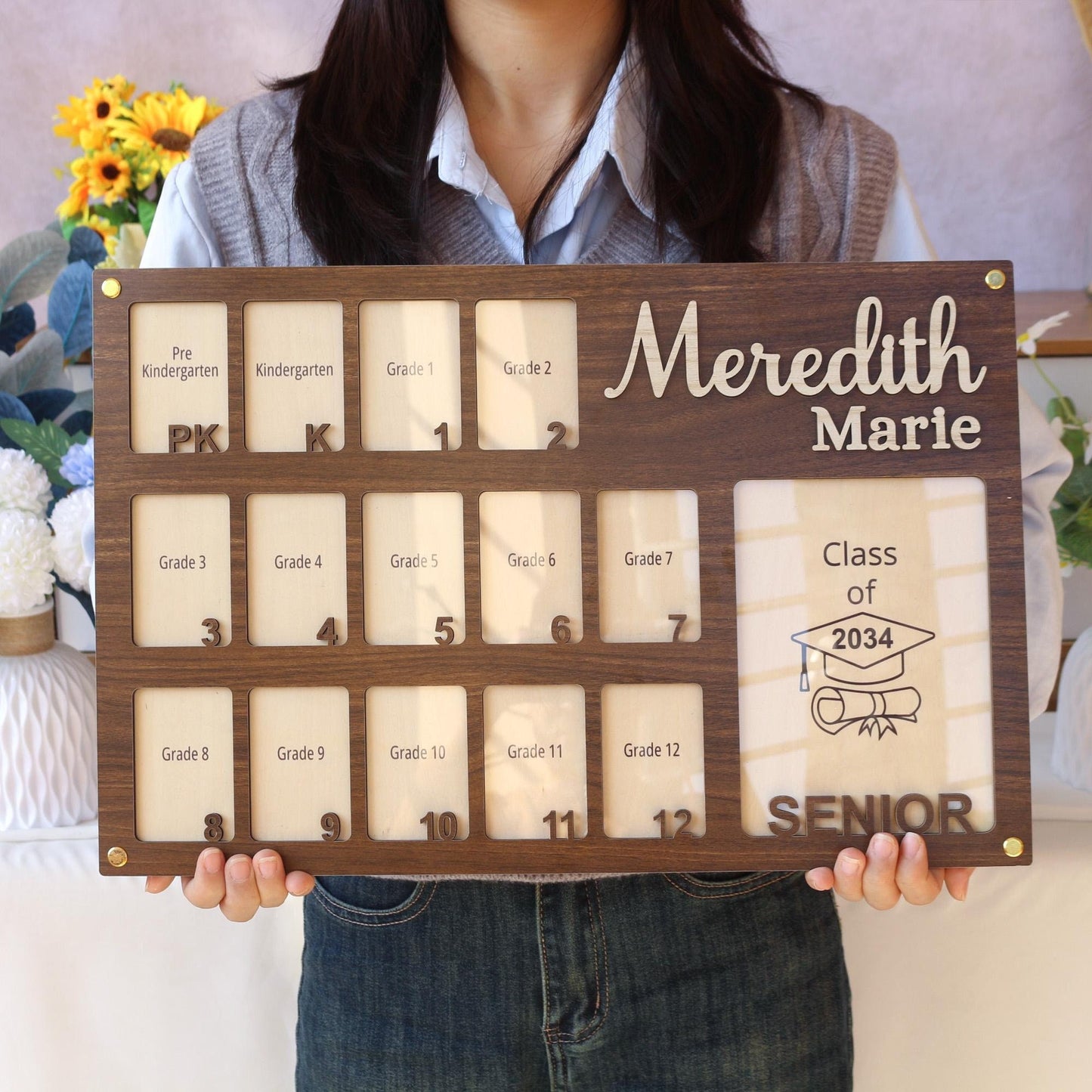 School Picture Frame, PreK to Senior School Years Photo Frame, Personalized Grade School Photo Frame, Graduation Frame, Senior Picture Gift