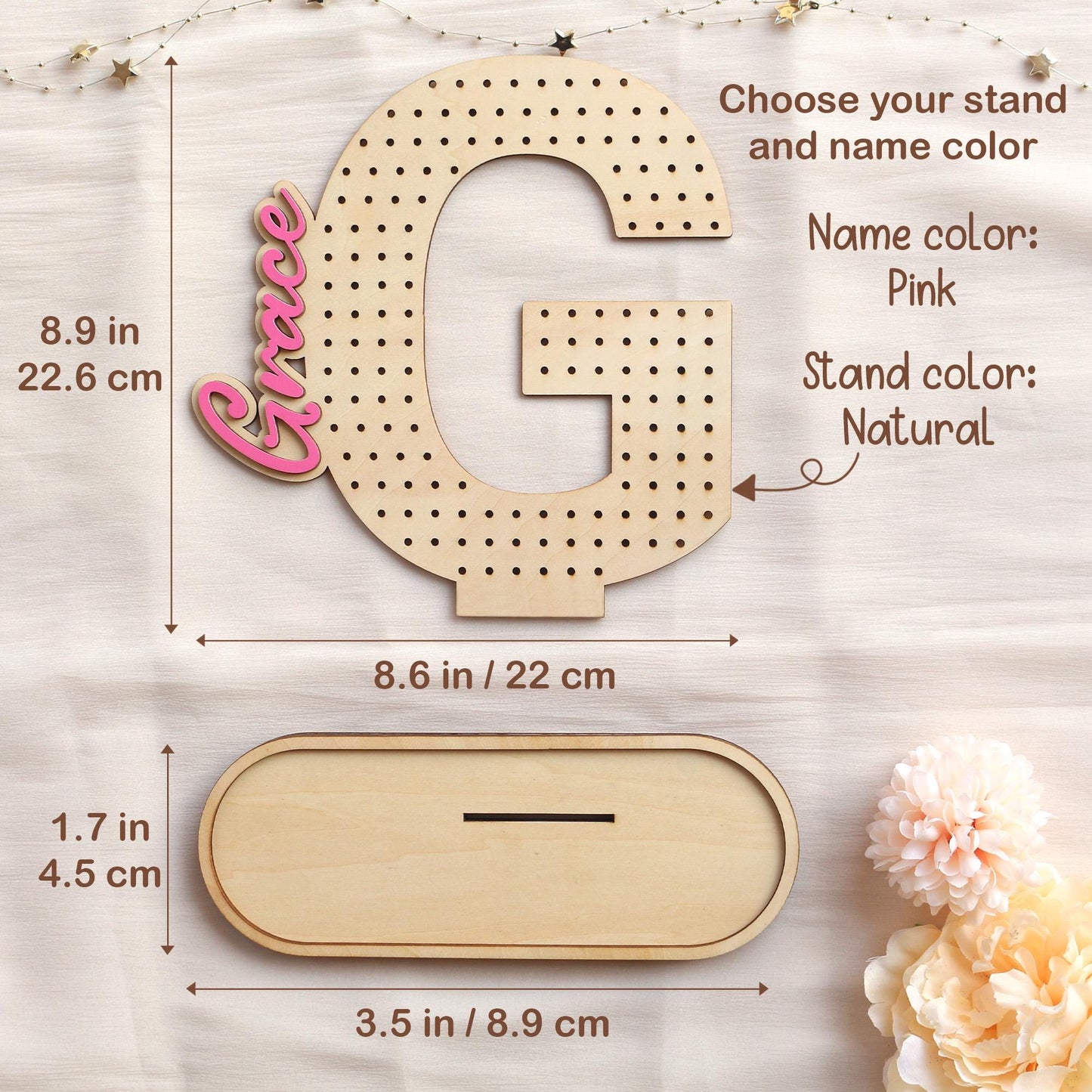 Wood Jewelry Organizer, Personalized Earring Holder, Wooden Jewelry Storage, Earring Display, Birthday Gift for Her, Gifts for Mom