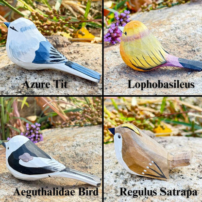 20 Style Wooden Birds Figurine, Hand Painted Cardinal Statue, Chubby Robin Figurine, Christmas tree decoration gifts, Gifts for Bird Lovers