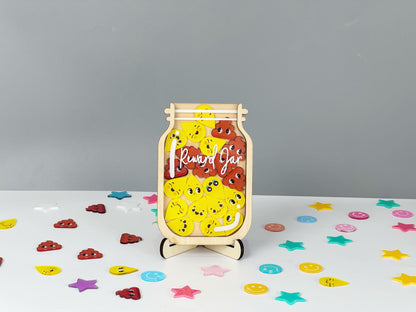 Smiley Training Reward Jar with Token System,Smiley Face Reward Jar,Magnetic Jar For Classroom,Chore Chart Gift for Kid,Back To School Gift.