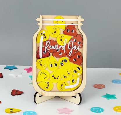 Magnetic Reward Jar,Smiley Face Token,Reward Jar With Star Token,Potty Training,Kids Toilet,Chore Chart Gifts For Kids,Back To School