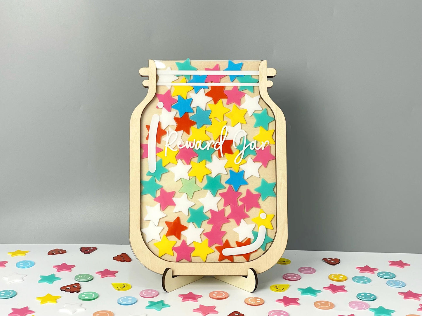 Smiley Training Reward Jar with Token System,Smiley Face Reward Jar,Magnetic Jar For Classroom,Chore Chart Gift for Kid,Back To School Gift.