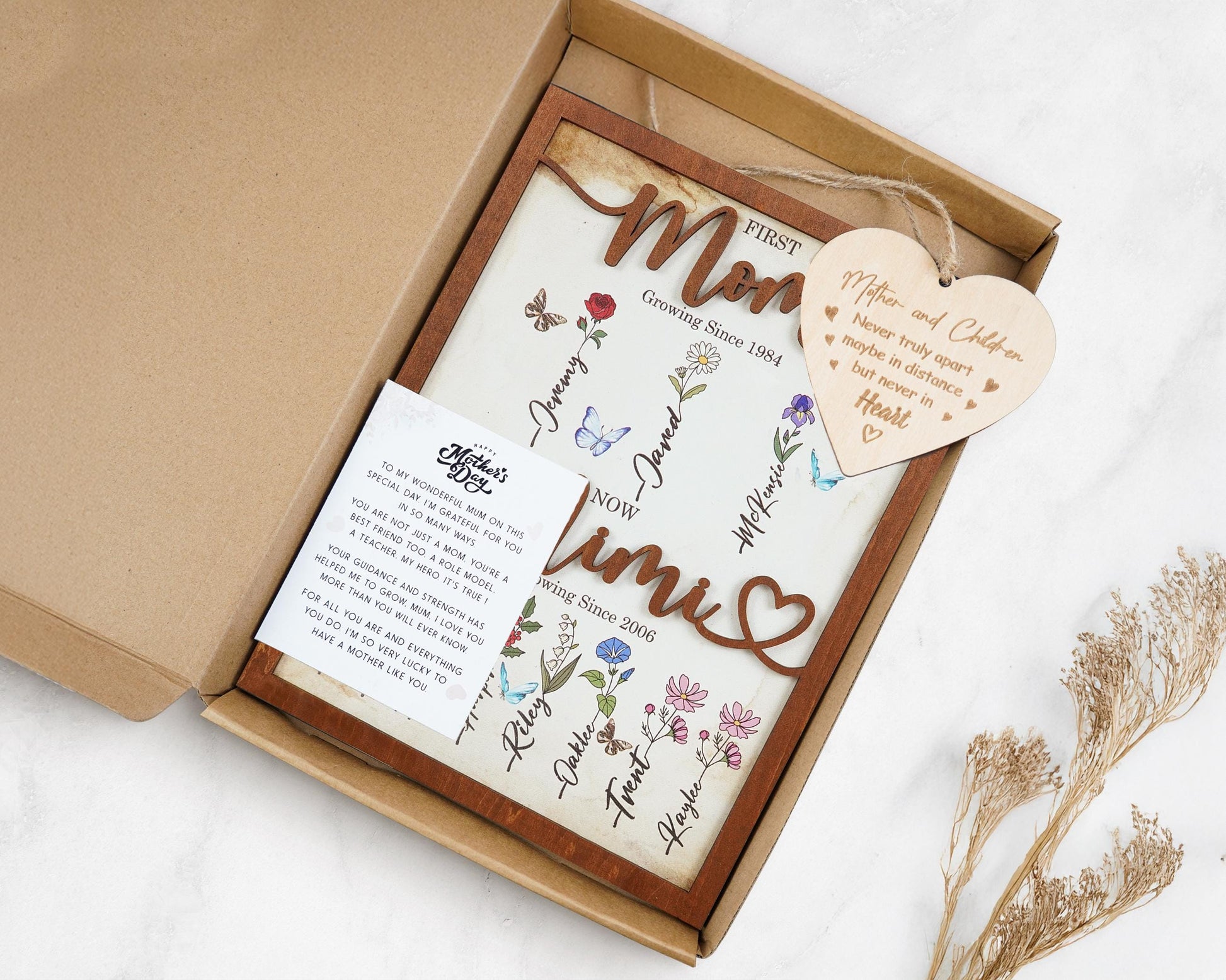 First Mom Now Grandma Sign,Personalised Flower Birth Month Sign,Grandma Gift With Kids Names,Gift For Mom,Mama's Garden,Mother's Day Gift