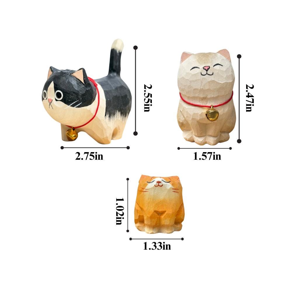 Handmade Wooden Cat Figurine,Hand-Carved Wood Cat,Minimalist Cat Ornament,Unique Cat Lover Gift,Holiday Decor,Desk Decor,Cute Animal Statute
