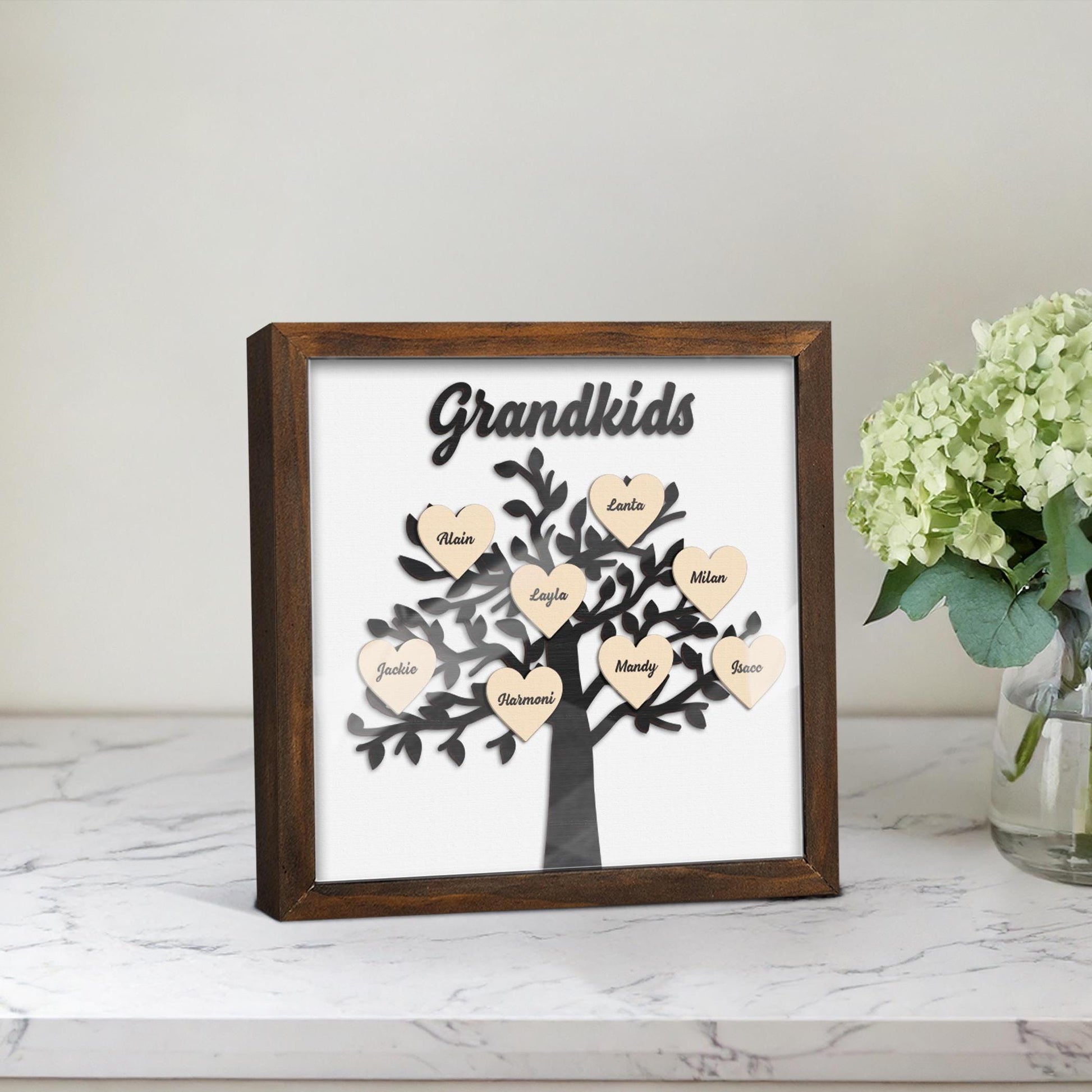 Personalized Family Wooden Frame,Mother Day Gift From Grandkid,Best Mom,Mom Grandma Gift,Grandkid Names,Mother's Day,Father's Day,Home Decor