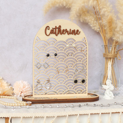 Wood Jewelry Organizer Personalized Earring Stand Jewelry Organization Jewelry Holder Birthday Gifts for Her Mothers Day Gifts
