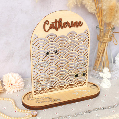 Wood Jewelry Organizer Personalized Earring Stand Jewelry Organization Jewelry Holder Birthday Gifts for Her Mothers Day Gifts