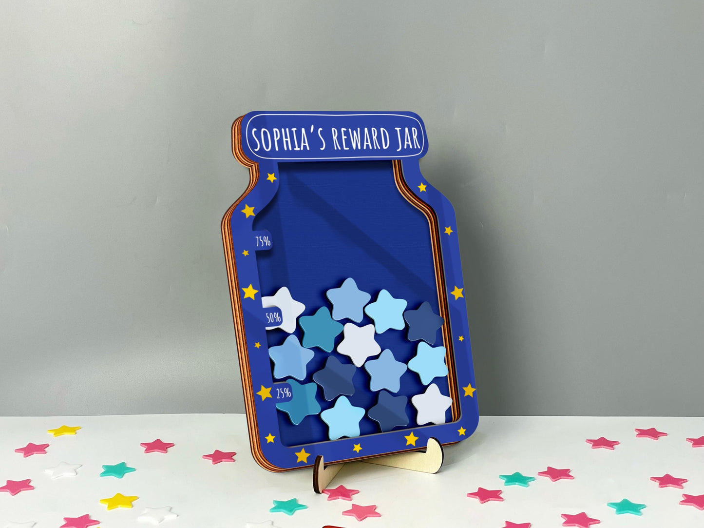 Custom Reward Jar,Magnetic Reward Jar with Tokens,Smiley Star Reward System for Kids Behavior,Back to School,Teacher Gift,Gift for Kid