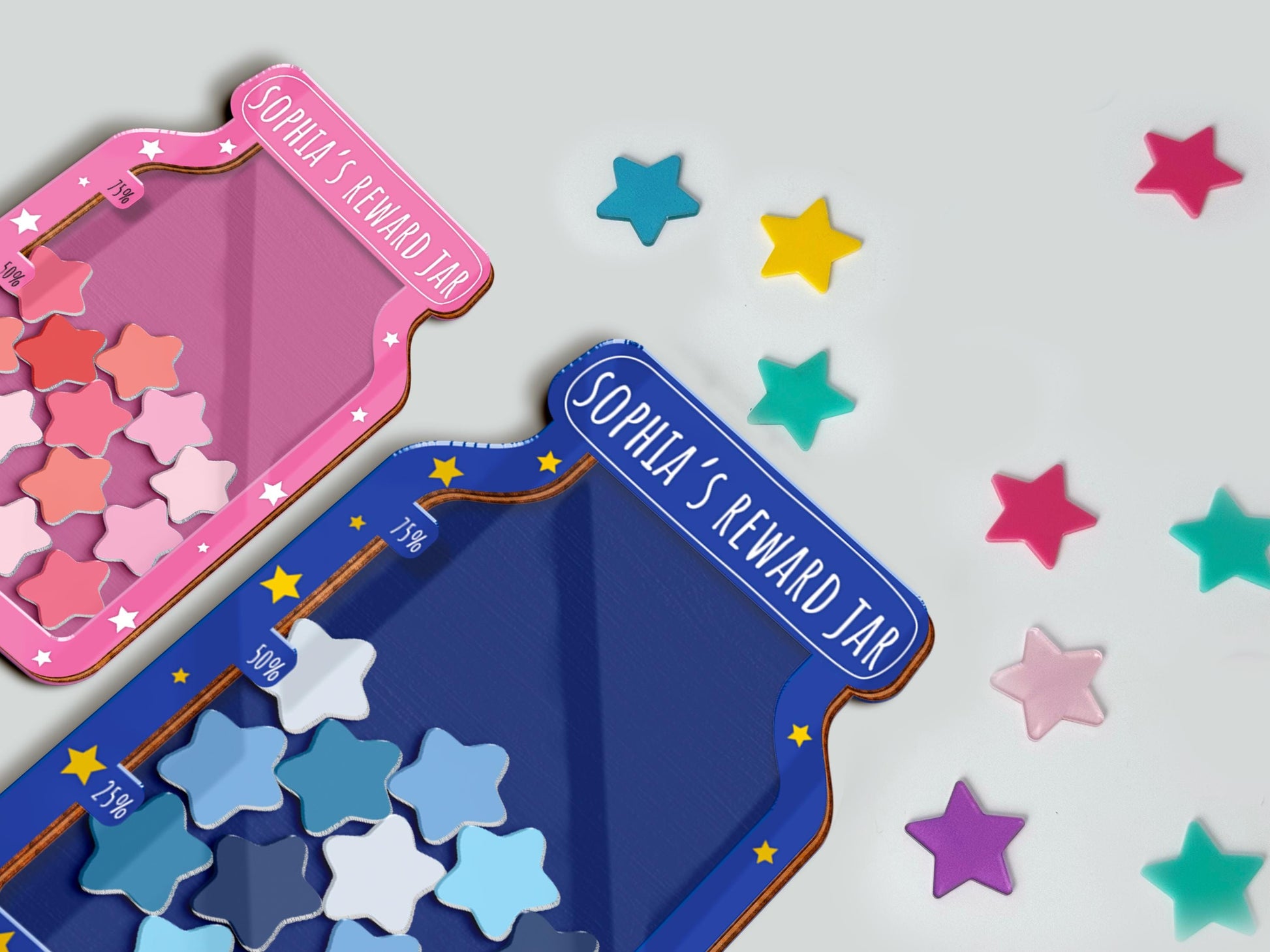 Custom Reward Jar,Magnetic Reward Jar with Tokens,Smiley Star Reward System for Kids Behavior,Back to School,Teacher Gift,Gift for Kid