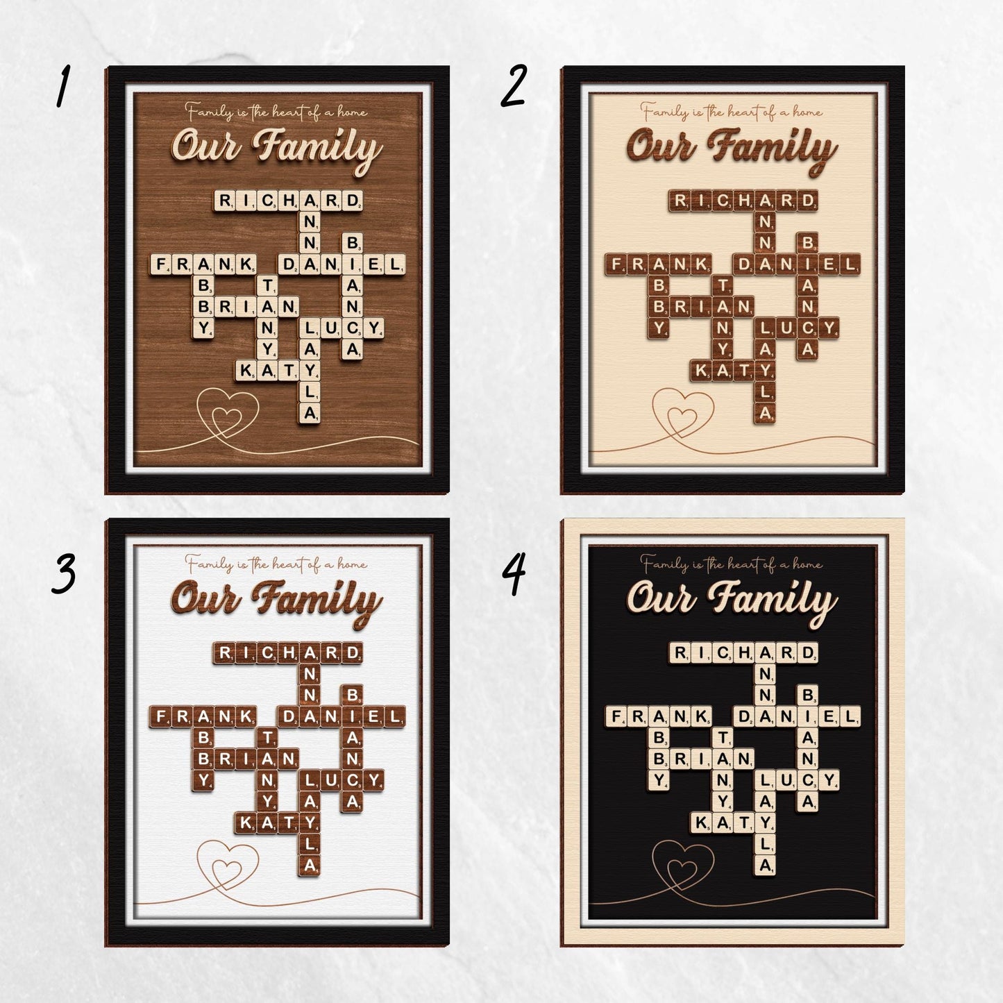 Mother's Day Scrabble Frame Family Tree,Personalized Scrabble Puzzle Wooden Sign,Mom Crossword Scrabble,Mom Puzzle Sign Gift,Grandma Gift