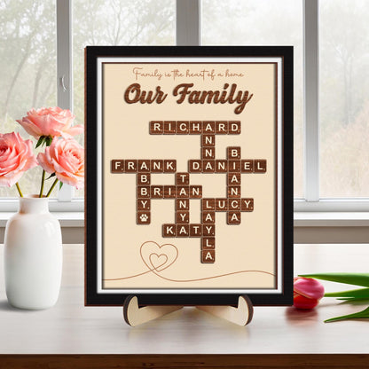 Personalized Scrabble Puzzle Family Name Sign,Custom Grandkids Crossword Scrabble Wooden,Family Last Name Sign,Mother's Day Gift,Home Decor.
