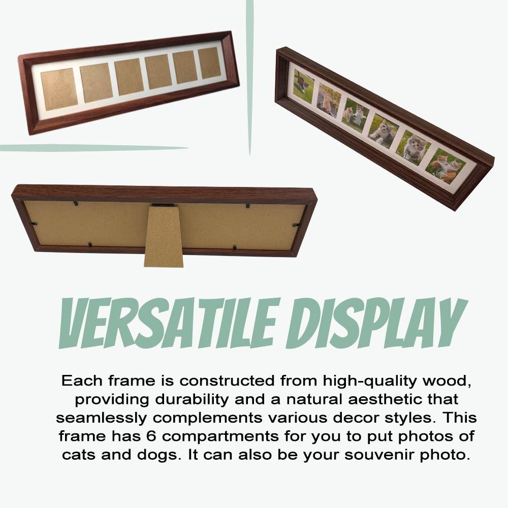 Personalized Cat Photo Frame,Pet Sympathy Gift,Loss of Pet Photo Frame,Picture Wooden Frame,Custom Pet Photo Collage Gift