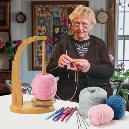 Custom Magnetic Yarn Ball Holder,Wooden Yarn Feeder for Knitting&Crochet,Rotating Yarn Stand,Gift for Knitters Crocheters,Yarn Winders