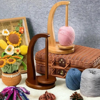 Magnetic yarn holder for knitting and crochet,Crochet Yarn Ball Spinner,Rotating Magnetic Wooden Yarn Holder,Wood Yarn Rack,Knitting Lovers