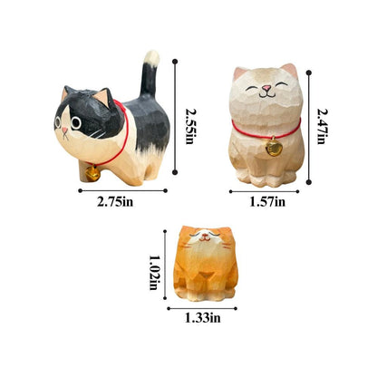 Handmade Wooden Cat Ornament,Engraved name - Memorial Gifts,Wood Cat Figurine,Desktop cat decor,Unique Cat Lover Gift,Gift for friend