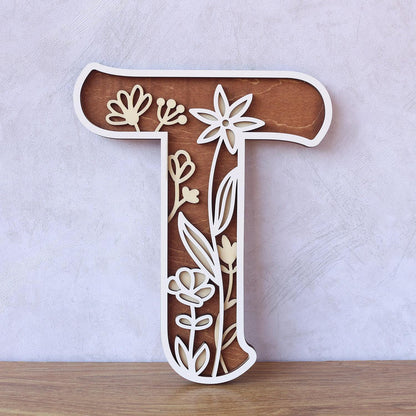 Wildflower Nursery Name Sign - Floral Wall Letters - 3D Wooden Wall Art - Baby Girl Room Decor - Baby Shower Gift - Baby Girl Gifts