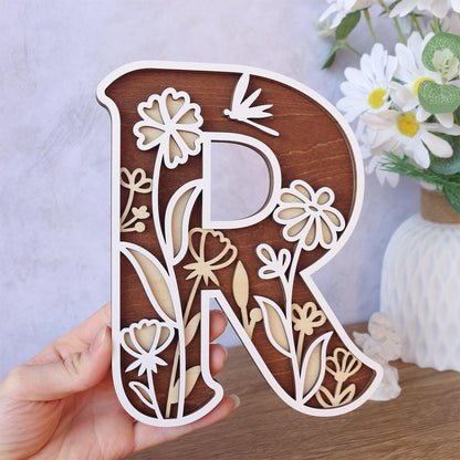 Wildflower Nursery Name Sign - Floral Wall Letters - 3D Wooden Wall Art - Baby Girl Room Decor - Baby Shower Gift