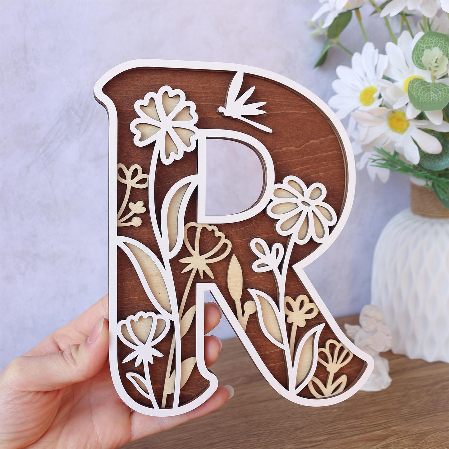 Wildflower Nursery Name Sign - Floral Wall Letters - 3D Wooden Wall Art - Baby Girl Room Decor - Baby Shower Gift - Baby Girl Gifts