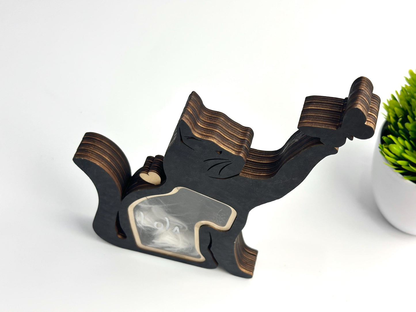 Black Cat Hair Memorial Box,Wooden Pet Fur Keepsake Pet Loss Gift,Pet Fur Or Ashes Memorial Box,Dog Cat Hair Memorial Box,Dog Cat Lover Gift