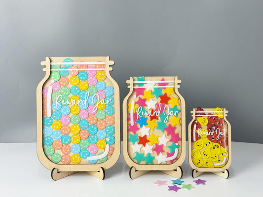 Magnetic Reward Jar,Smiley Face Token,Reward Jar With Star Token,Potty Training,Kids Toilet,Chore Chart Gifts For Kids,Back To School