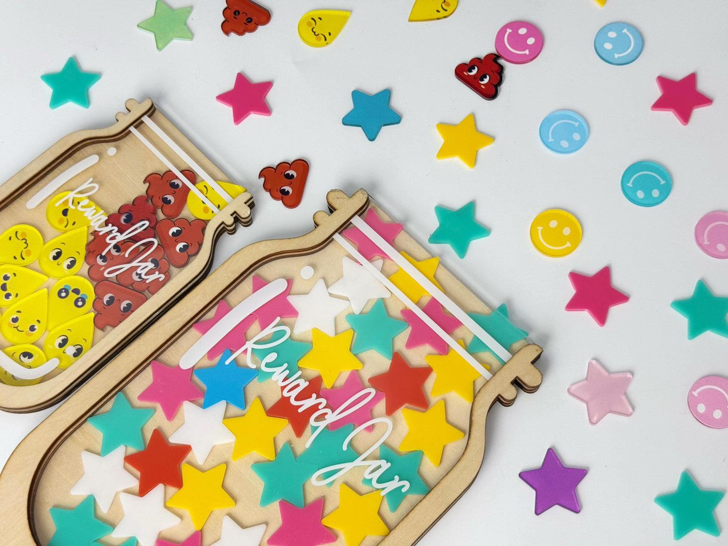 Smiley Training Reward Jar with Token System,Smiley Face Reward Jar,Magnetic Jar For Classroom,Chore Chart Gift for Kid,Back To School Gift.