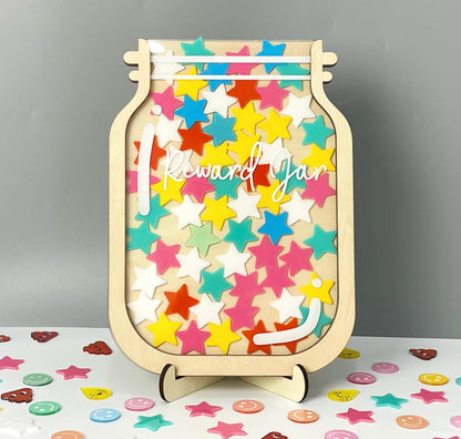 Reward Jar With Star Token,Magnetic Jar For Classroom,Star Jar Chore Chart Gift For Kid,Back To School,Teacher Reward Jar,Class Reward Jar,