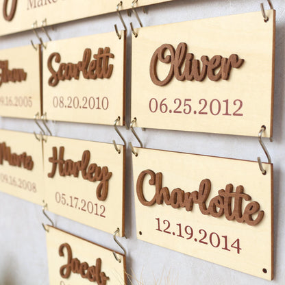 Grandchildren Sign, Wooden Family Name Plaque, Grandkids Sign, Gift For Grandparent, Gift For Mom, Grandparents Plaque, Grandkid Name Sign