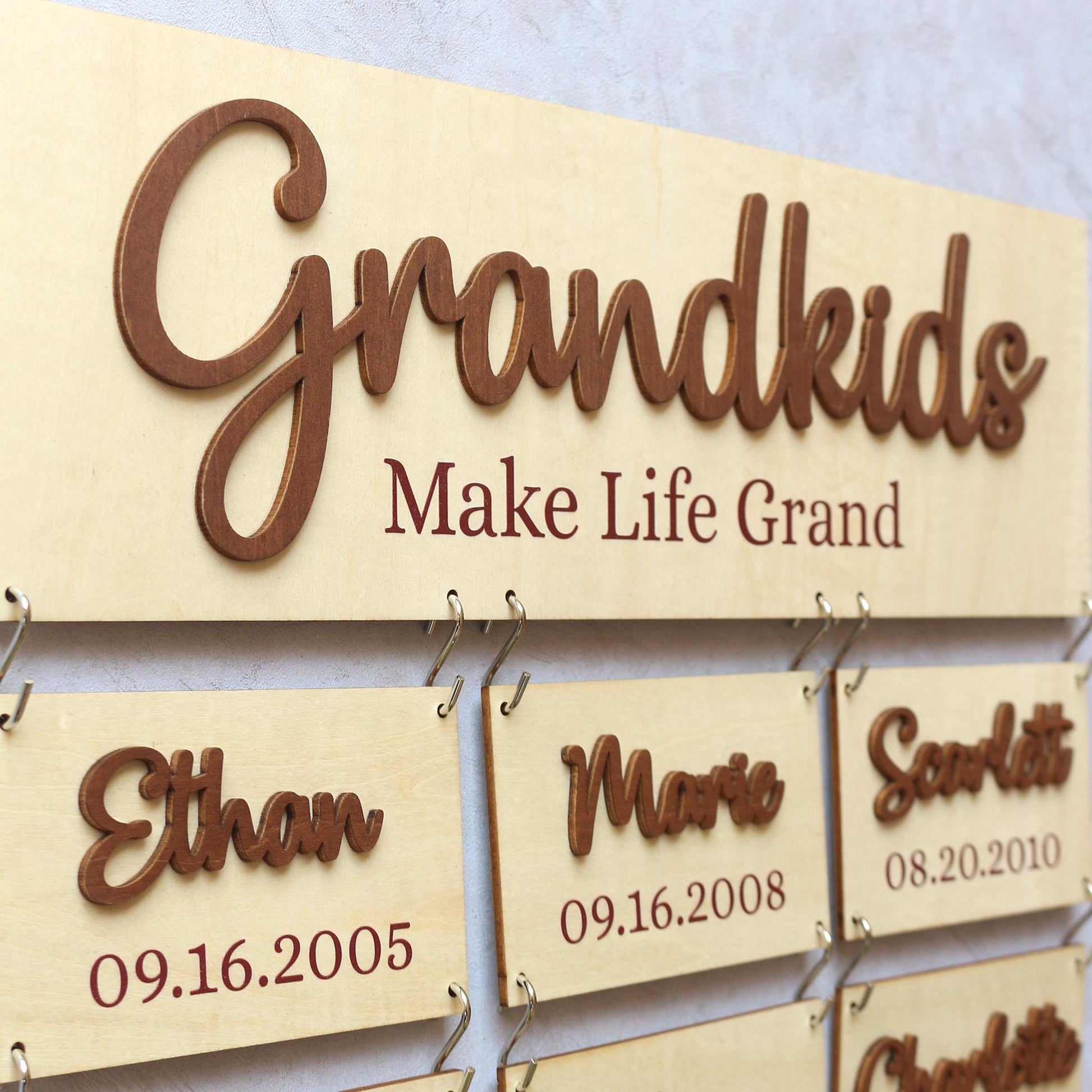 Grandchildren Sign, Wooden Family Name Plaque, Grandkids Sign, Gift For Grandparent, Gift For Mom, Grandparents Plaque, Grandkid Name Sign