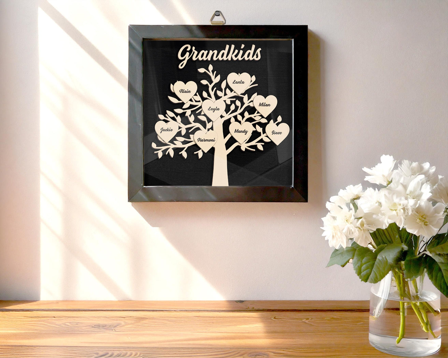 Personalized Family Wooden Frame,Mother Day Gift From Grandkid,Best Mom,Mom Grandma Gift,Grandkid Names,Mother's Day,Father's Day,Home Decor