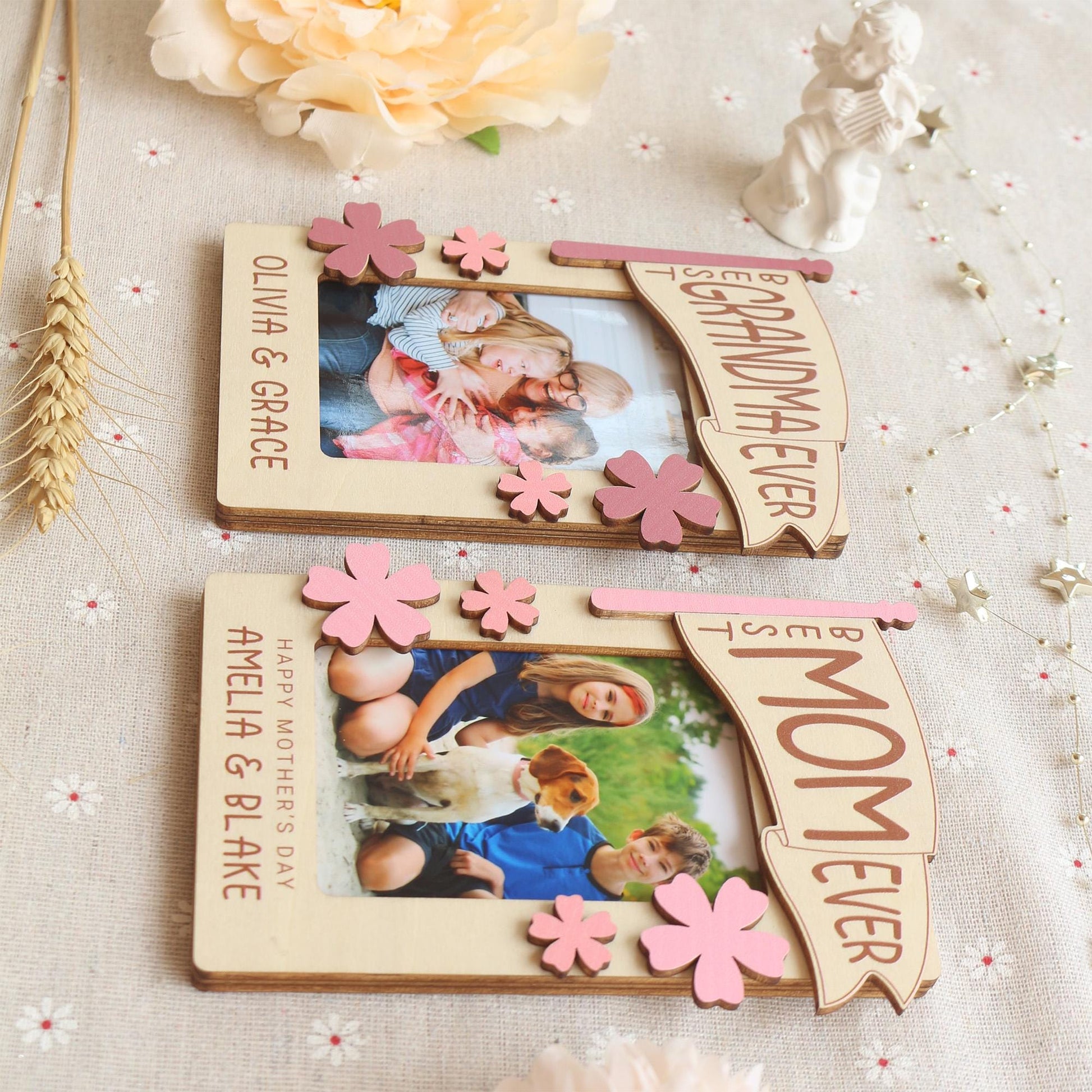 Mothers Day Photo Magnet, Mother's Day Gift, Photo Frame, Gift for Mom, Gift for Grandma, Mothers Day Picture Frame, Kids Photo for Fridge