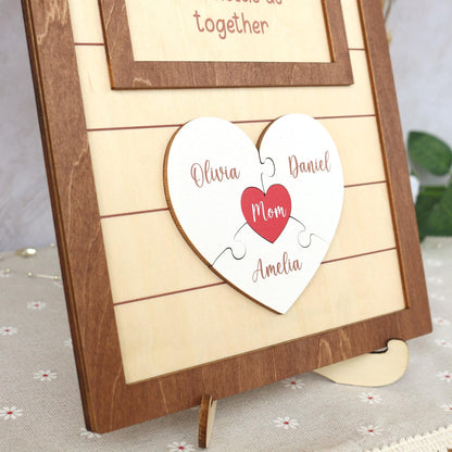 Custom Mom Puzzle Sign With Kids Name, Mother's Day Puzzle Sign, Gift for Mom, Mom Gift From Kids, New Mom Gift, Mother In Law Gift