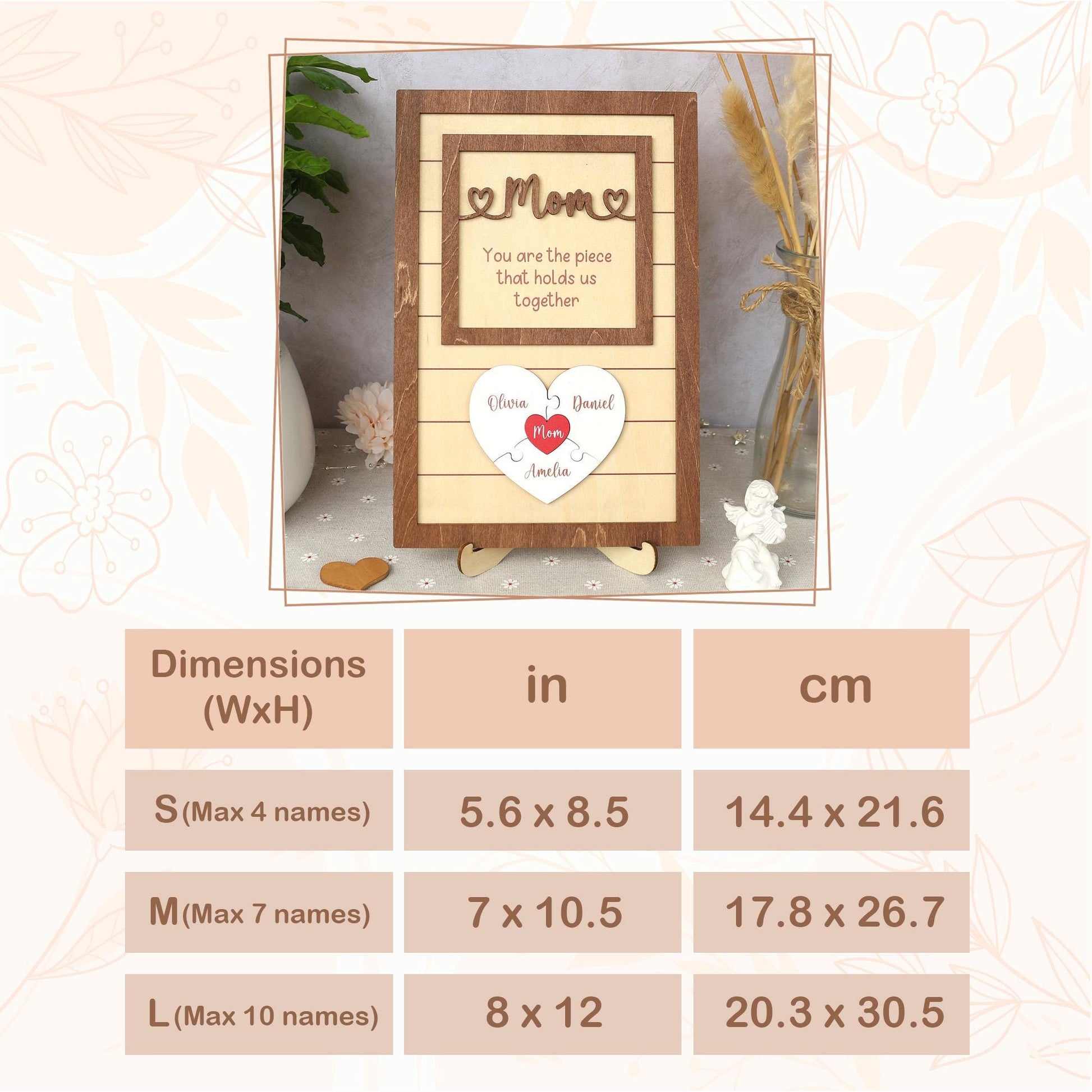 Custom Mom Puzzle Sign With Kids Name, Mother's Day Puzzle Sign, Gift for Mom, Mom Gift From Kids, New Mom Gift, Mother In Law Gift