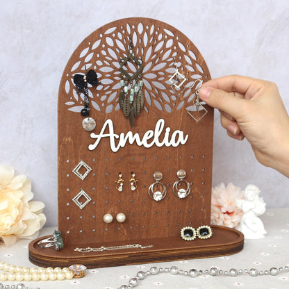 Jewelry Organizer Personalized Earring Stand Jewelry Organization Jewelry Holder Birthday Gifts for Her Mothers Day Gifts