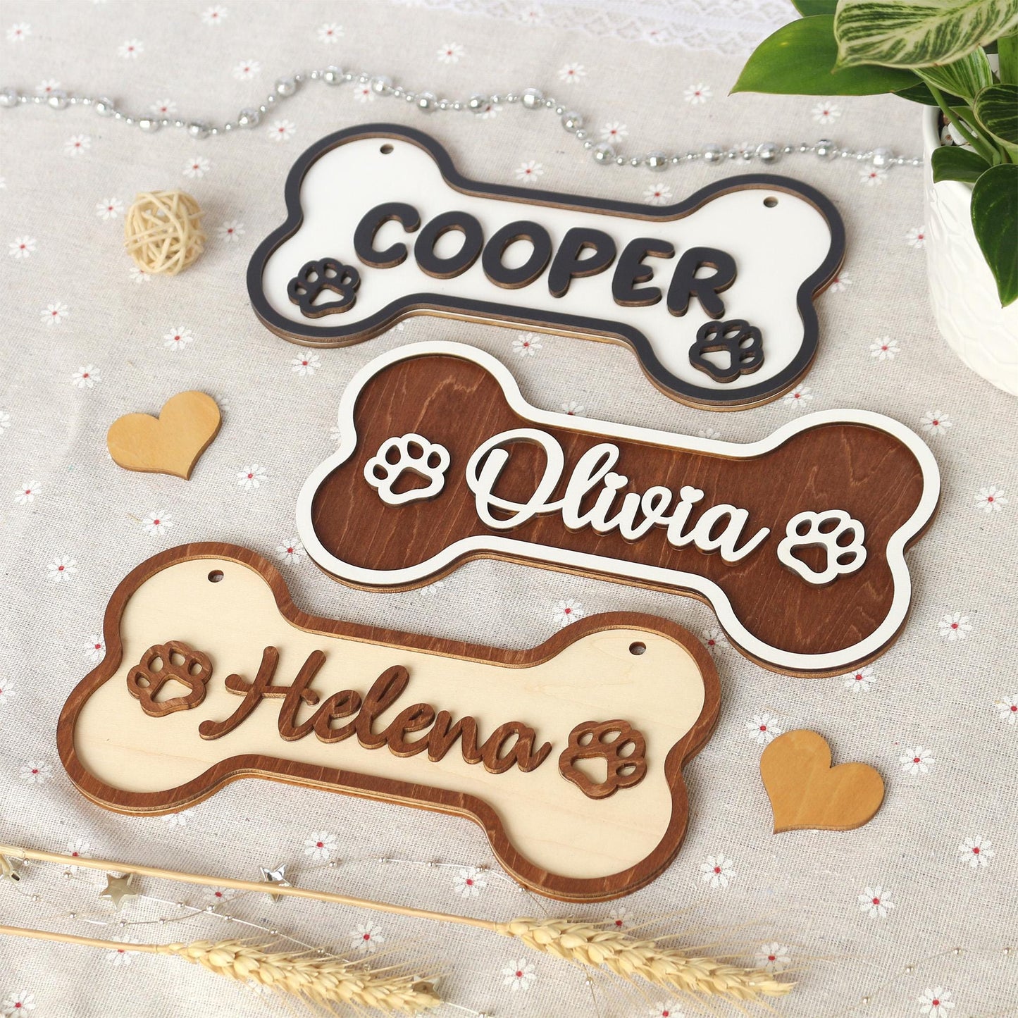 Wooden Dog Name Sign  Personalized Pet Name Plaque for Pet House, Room, Crate, Kennel, or Feeding Area  Dog Sign  Dog House Sign