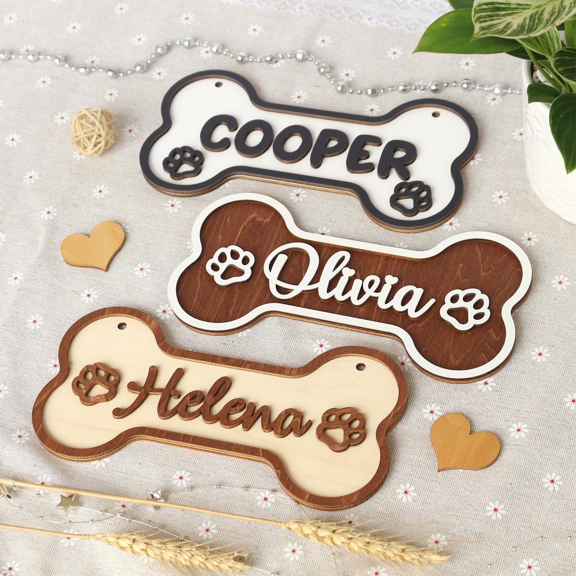 Wooden Dog Name Sign  Personalized Pet Name Plaque for Pet House, Room, Crate, Kennel, or Feeding Area  Dog Sign  Dog House Sign