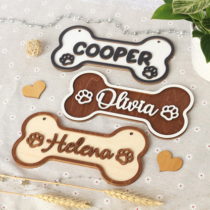 Wooden Dog Name Sign  Personalized Pet Name Plaque for Pet House, Room, Crate, Kennel, or Feeding Area  Dog Sign  Dog House Sign