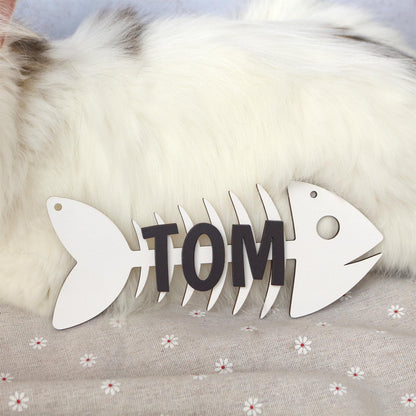 Wooden Cat Name Tag  Personalized Pet Name Sign for Pet House, Room, Crate, Kennel, or Feeding Area  Dog Plaque  Cat House Sign