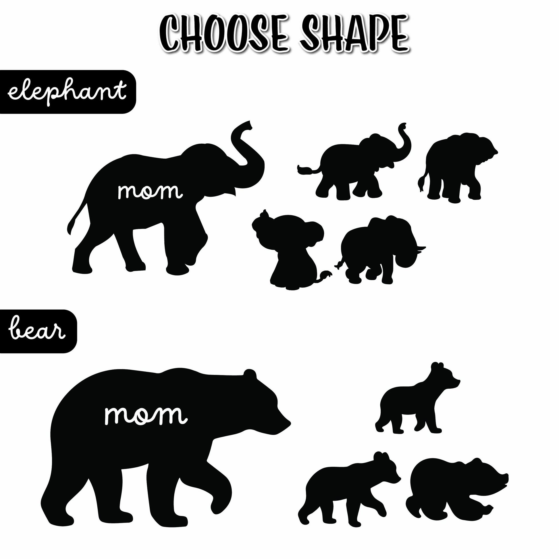 Custom Mother's Day Elephant Suncatcher, Elephant Family suncatcher, Elephant Mother's day Gift, Elephant Decor, Gift For mom, Grandma Gift