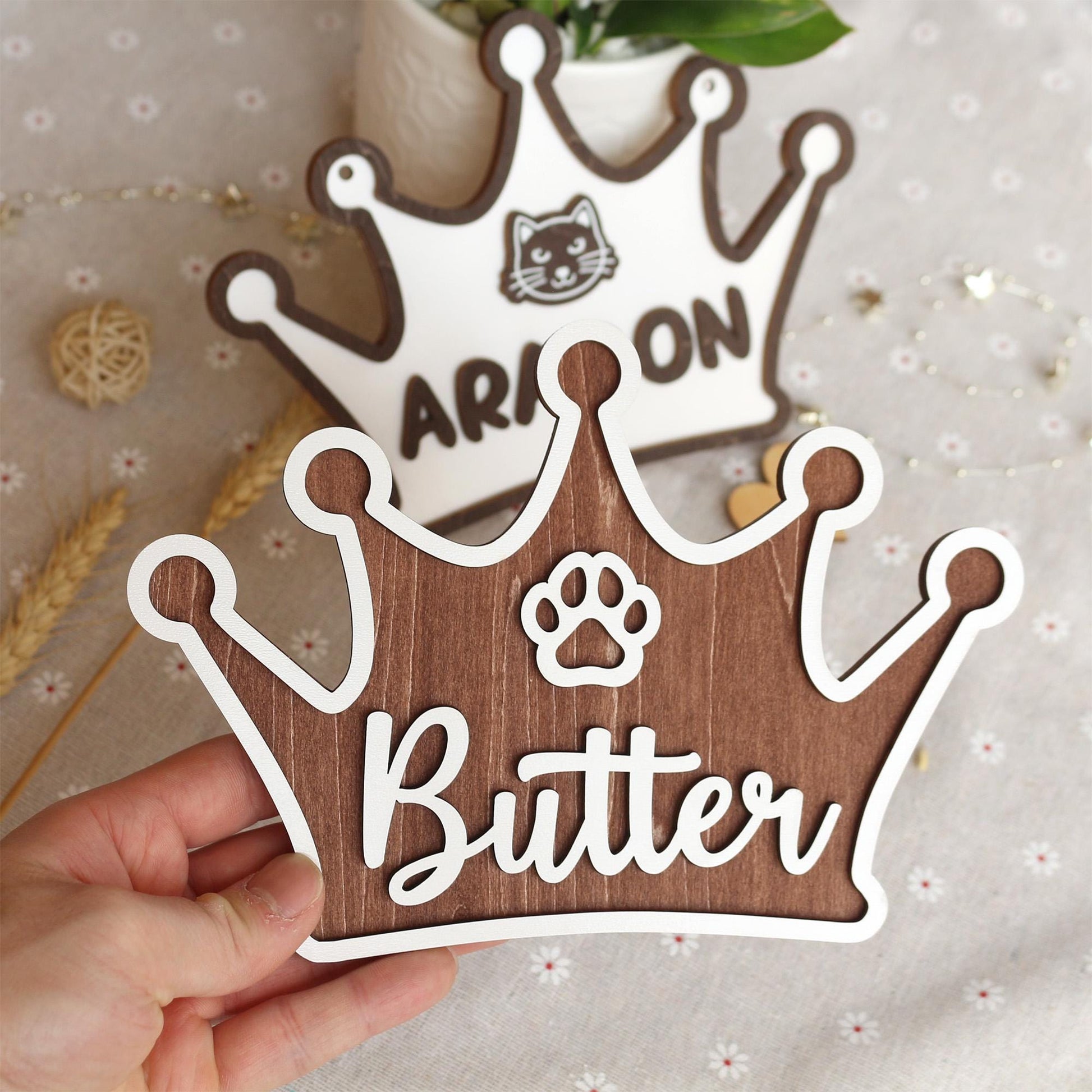 Wooden Dog Name Sign  Personalized Pet Name Plaque for Pet House, Room, Crate, Kennel, or Feeding Area  Cat Name Tag  Dog House Sign