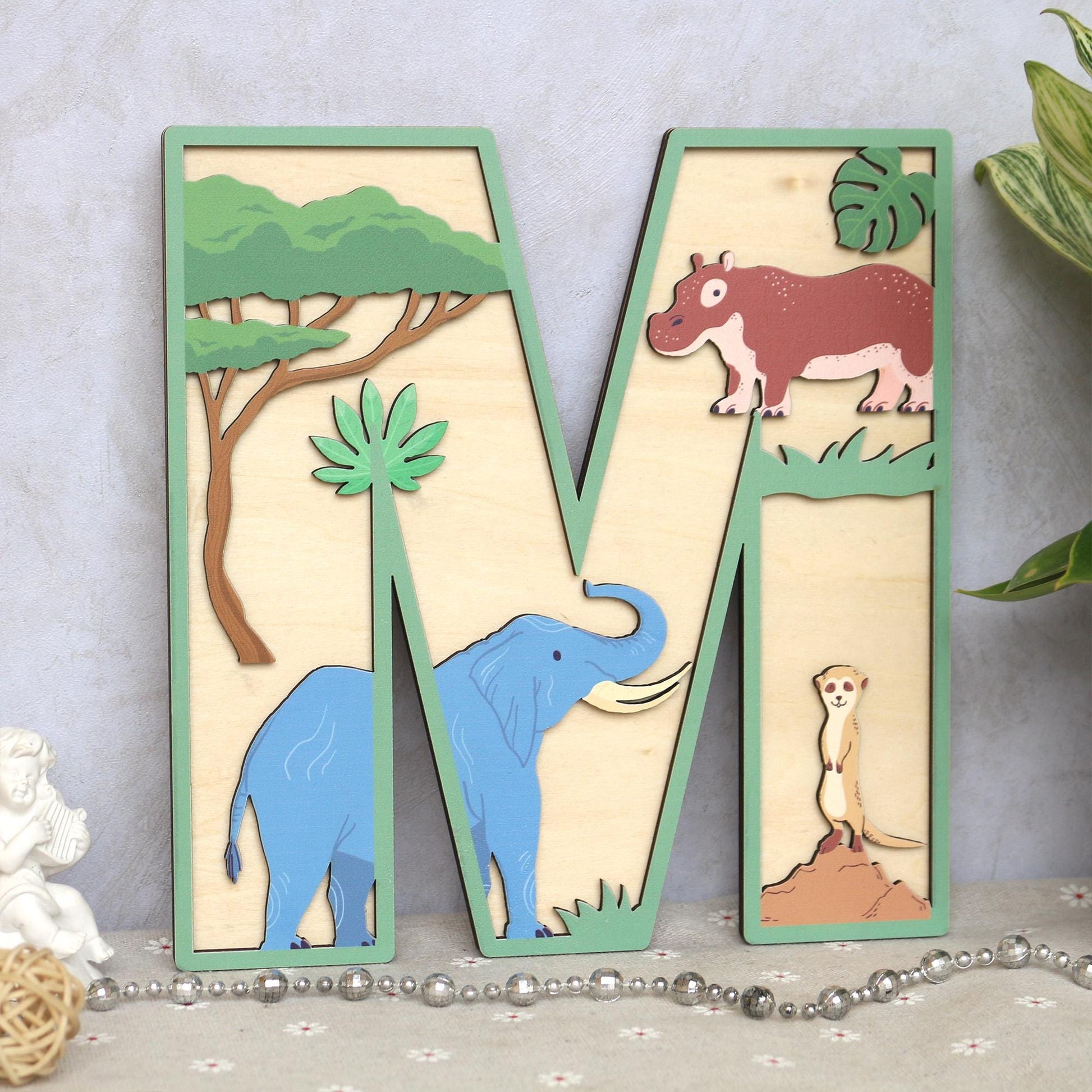 Safari Name Sign - Safari Letters- Personalised Name Sign - Custom Name Decor - Safari Wall Art - Baby Gift - Nursery Decor