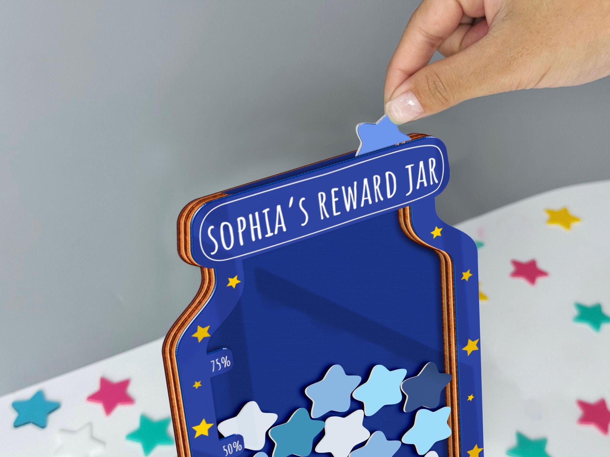 Custom Reward Jar,Magnetic Reward Jar with Tokens,Smiley Star Reward System for Kids Behavior,Back to School,Teacher Gift,Gift for Kid