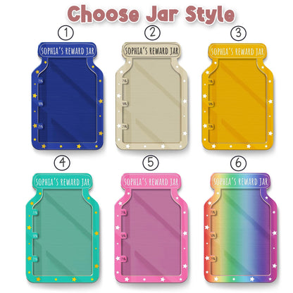 Custom Reward Jar,Magnetic Reward Jar with Tokens,Smiley Star Reward System for Kids Behavior,Back to School,Teacher Gift,Gift for Kid