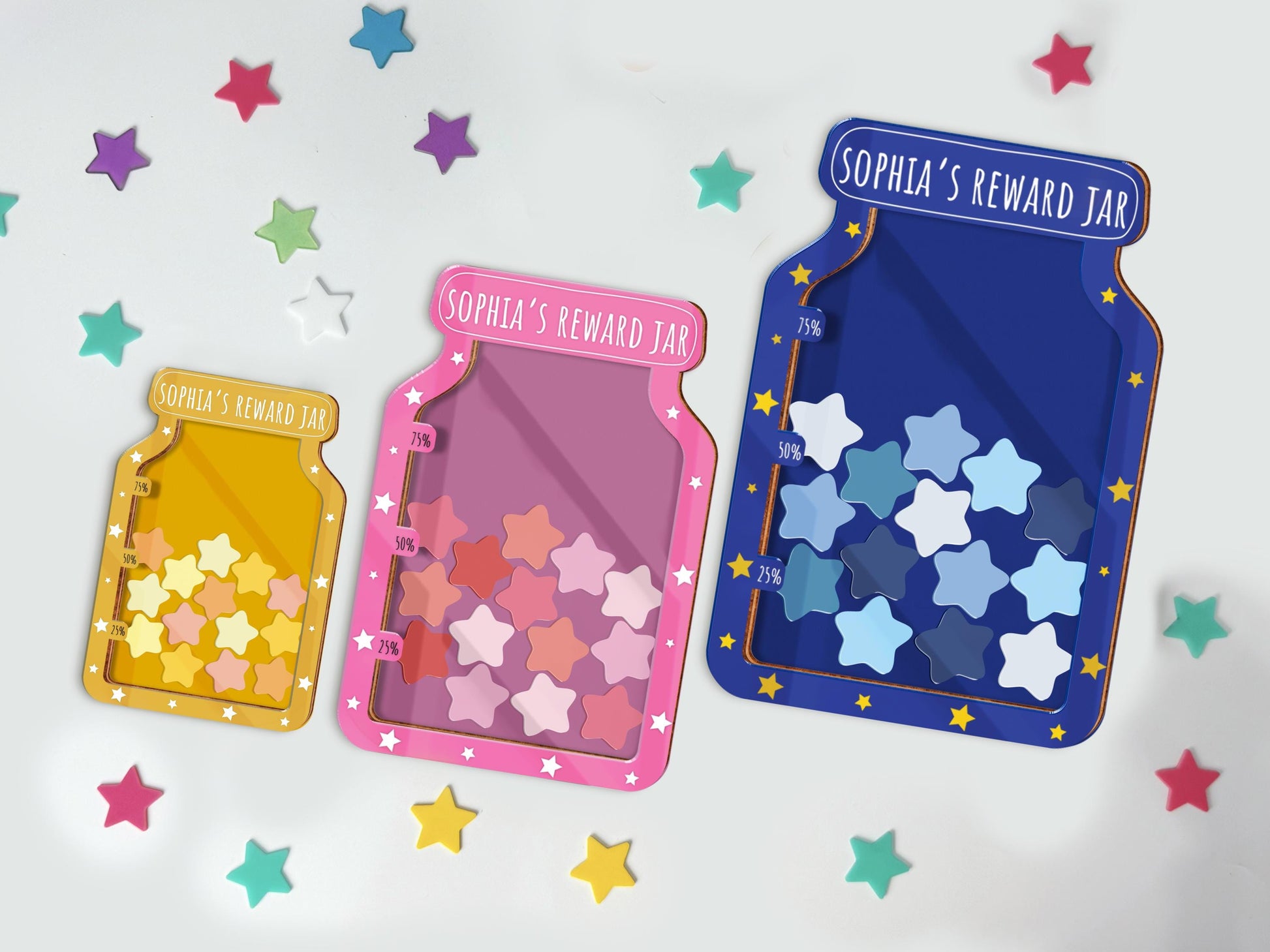 Custom Reward Jar,Magnetic Reward Jar with Tokens,Smiley Star Reward System for Kids Behavior,Back to School,Teacher Gift,Gift for Kid