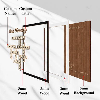 Personalized Scrabble Puzzle Family Name Sign,Custom Grandkids Crossword Scrabble Wooden,Family Last Name Sign,Mother's Day Gift,Home Decor.