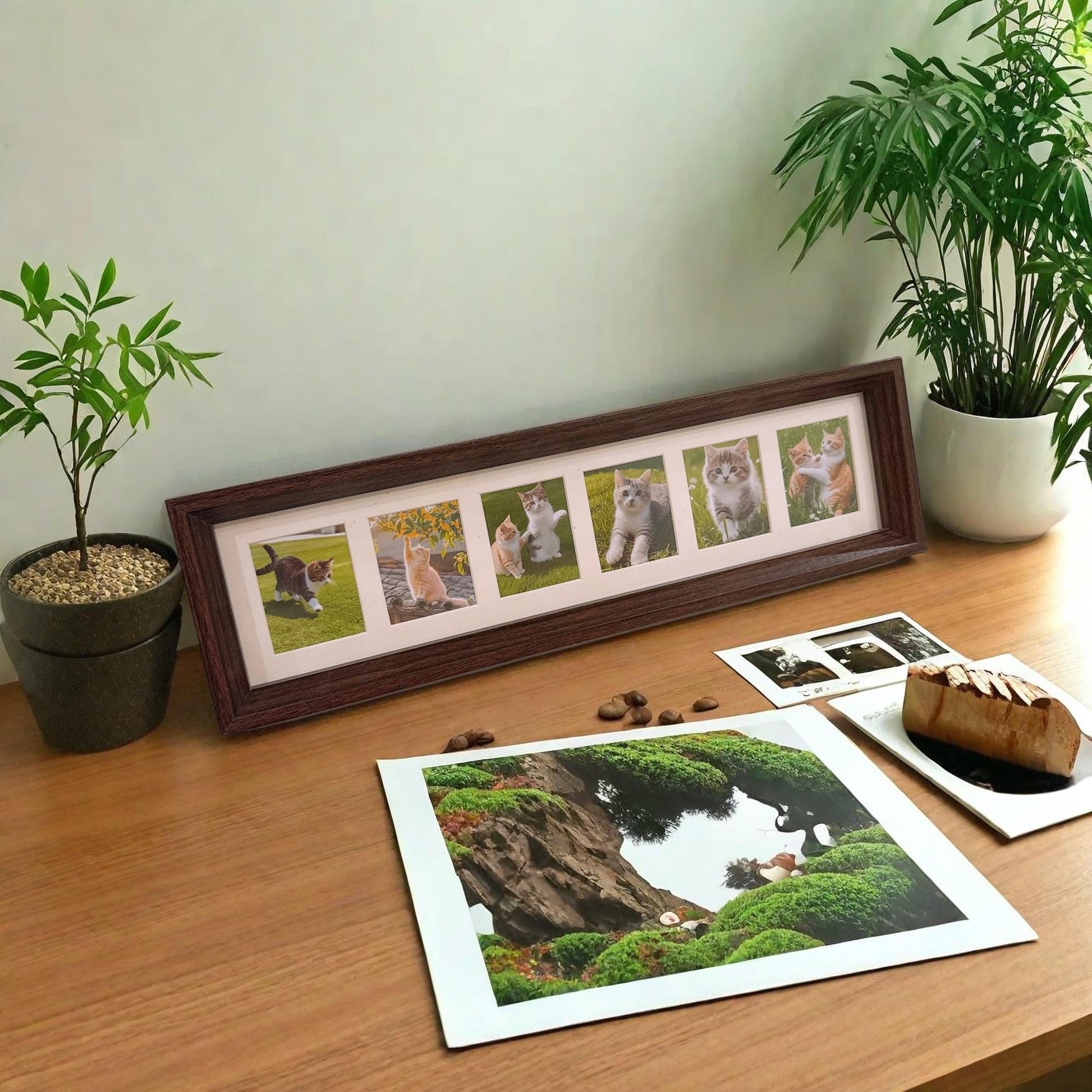 Wooden Collage Frame,Personalized Wooden Cat Photo Frame,Gift for Pet Lovers,Rustic Keepsake